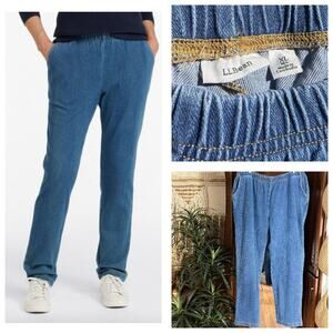 L.L. Bean Women’s Perfect Fit Denim Pants XL Regular Stonewashed Tapered Elastic